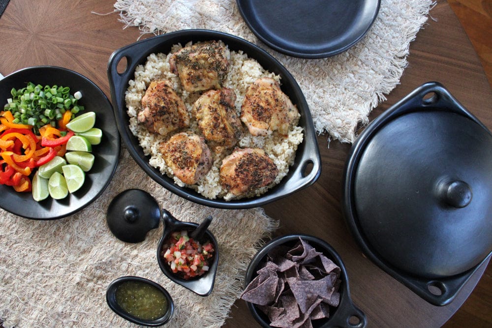 Chamba Cookware Authentic Chamba Oval Baker- Elegant & Versatile All-Natural Black Clay Platter for Baking, Roasting and Serving  - Stovetop & Oven Safe – Handmade in Colombia