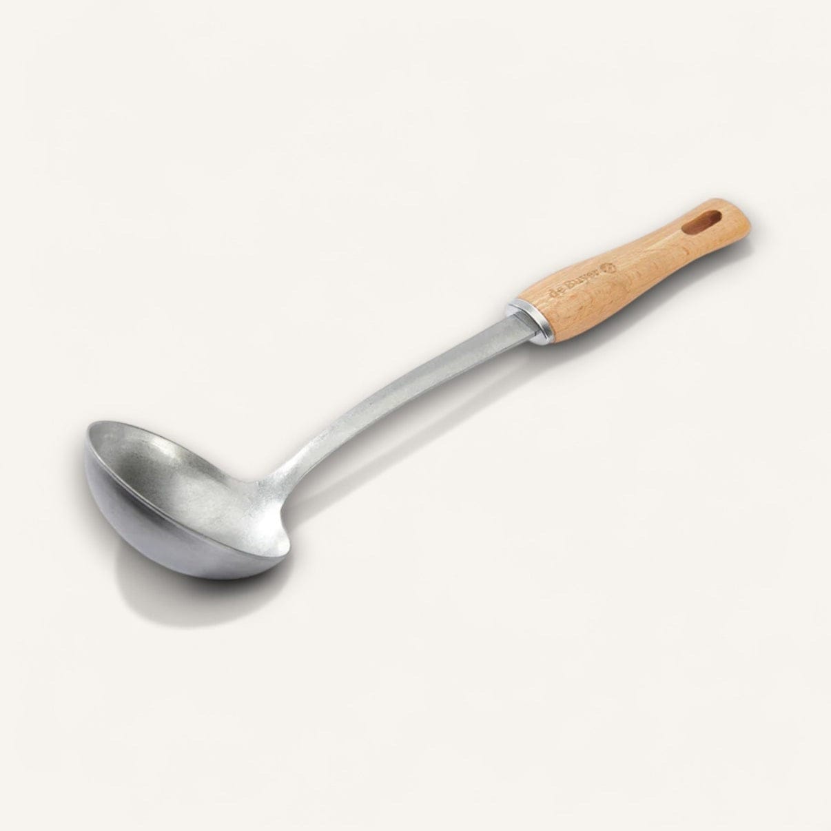 Tools & Accessories de Buyer Stonewashed Stainless Steel Vintage Ladle with Beechwood Handle