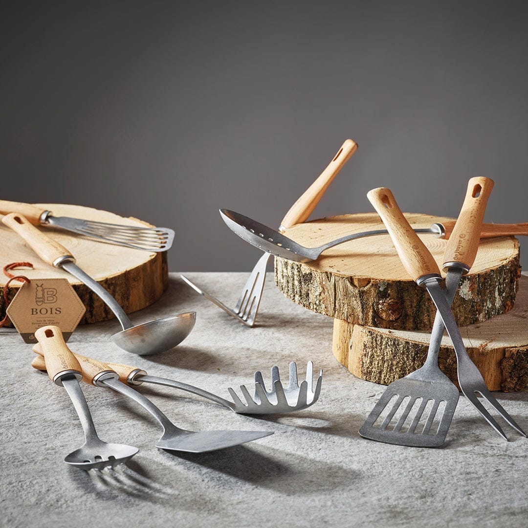 Tools & Accessories de Buyer Vintage Stonewashed Stainless Steel Flexible Turner with Beechwood Handle