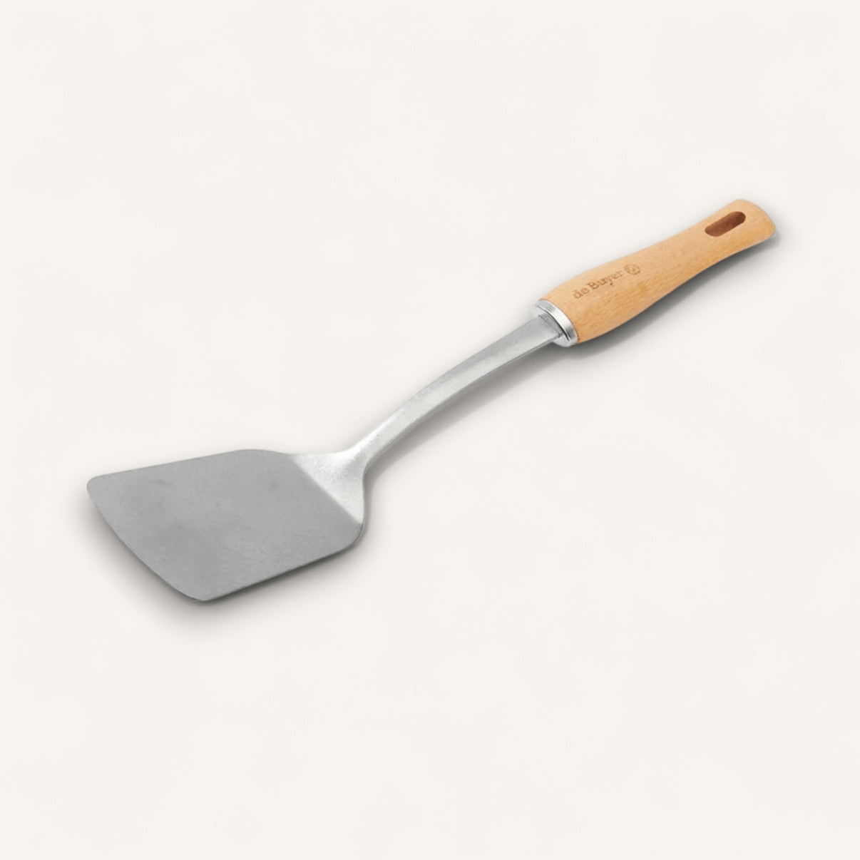 Tools & Accessories de Buyer Vintage Stonewashed Stainless Steel Plain Spatula with Beechwood Handle