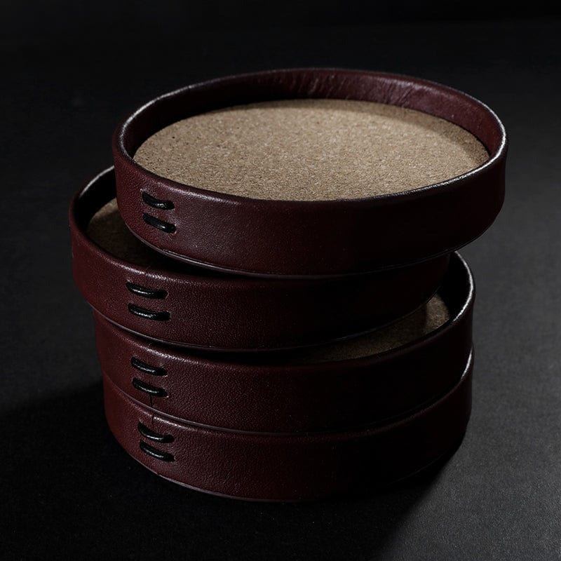 Barware Liiton Leather Coasters S/4