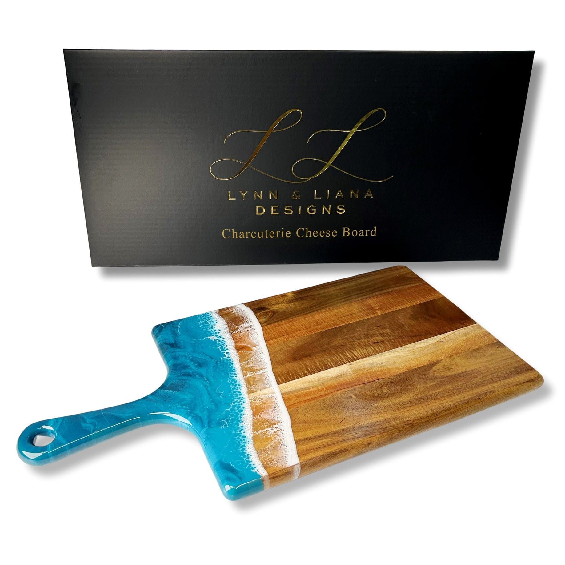 Tabletop Lynn & Liana Large Acacia Cheese Board - Ocean Vibes - 10" x 20"