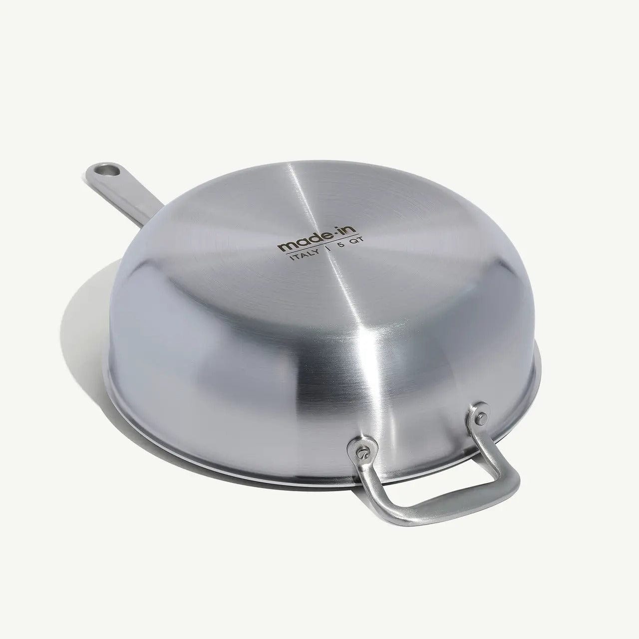Cookware MADE IN 5-Ply Stainless Steel Saucier with Lid - 5 Quart - Made in Italy