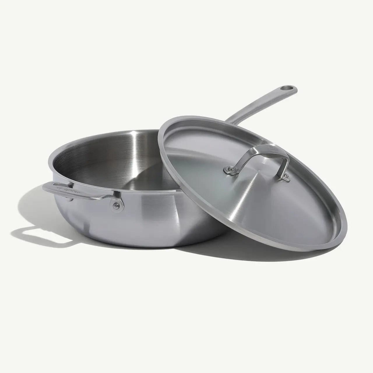 Cookware MADE IN 5-Ply Stainless Steel Saucier with Lid - 5 Quart - Made in Italy