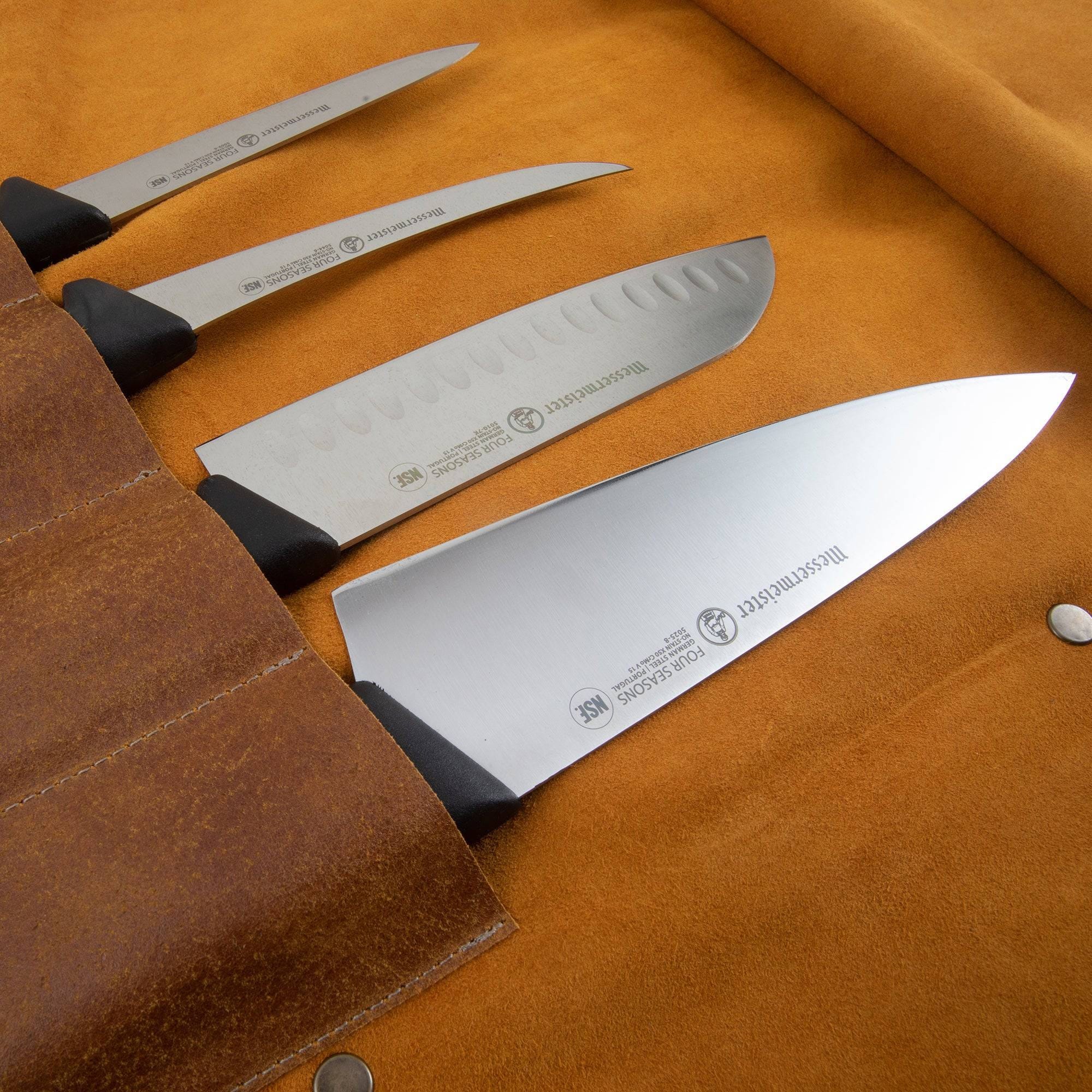 Cutlery Messermeister Vintage Leather Knife Roll - 7 Pocket, Amber
