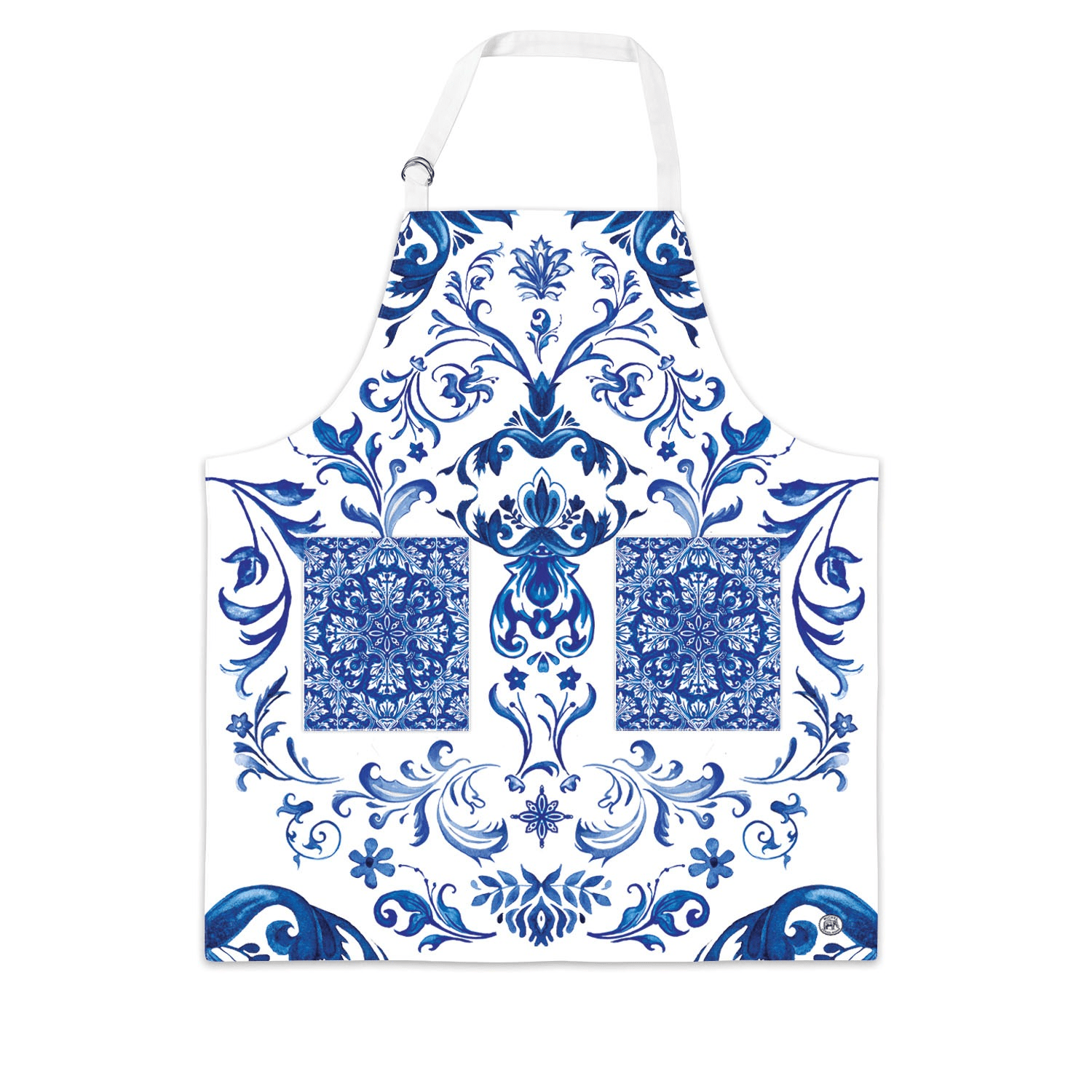 Linen Michel Design Works Indigo Seas Apron with Pockets