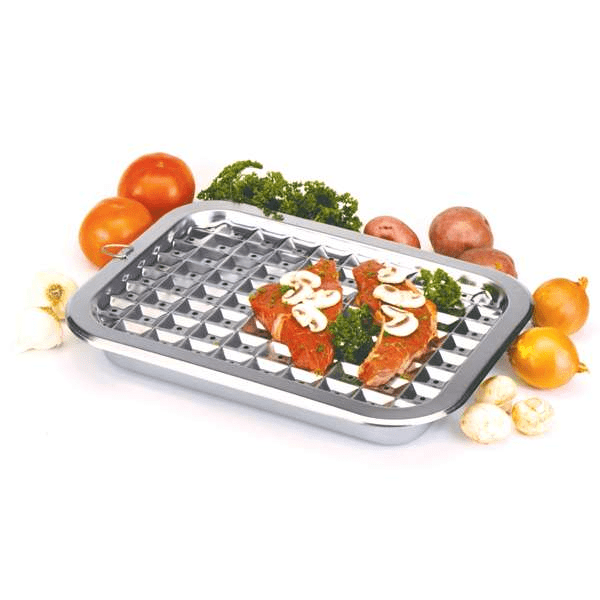 Cookware Norpro Stainless Steel Broil/Roast Pan Set - 16.5" x 12"