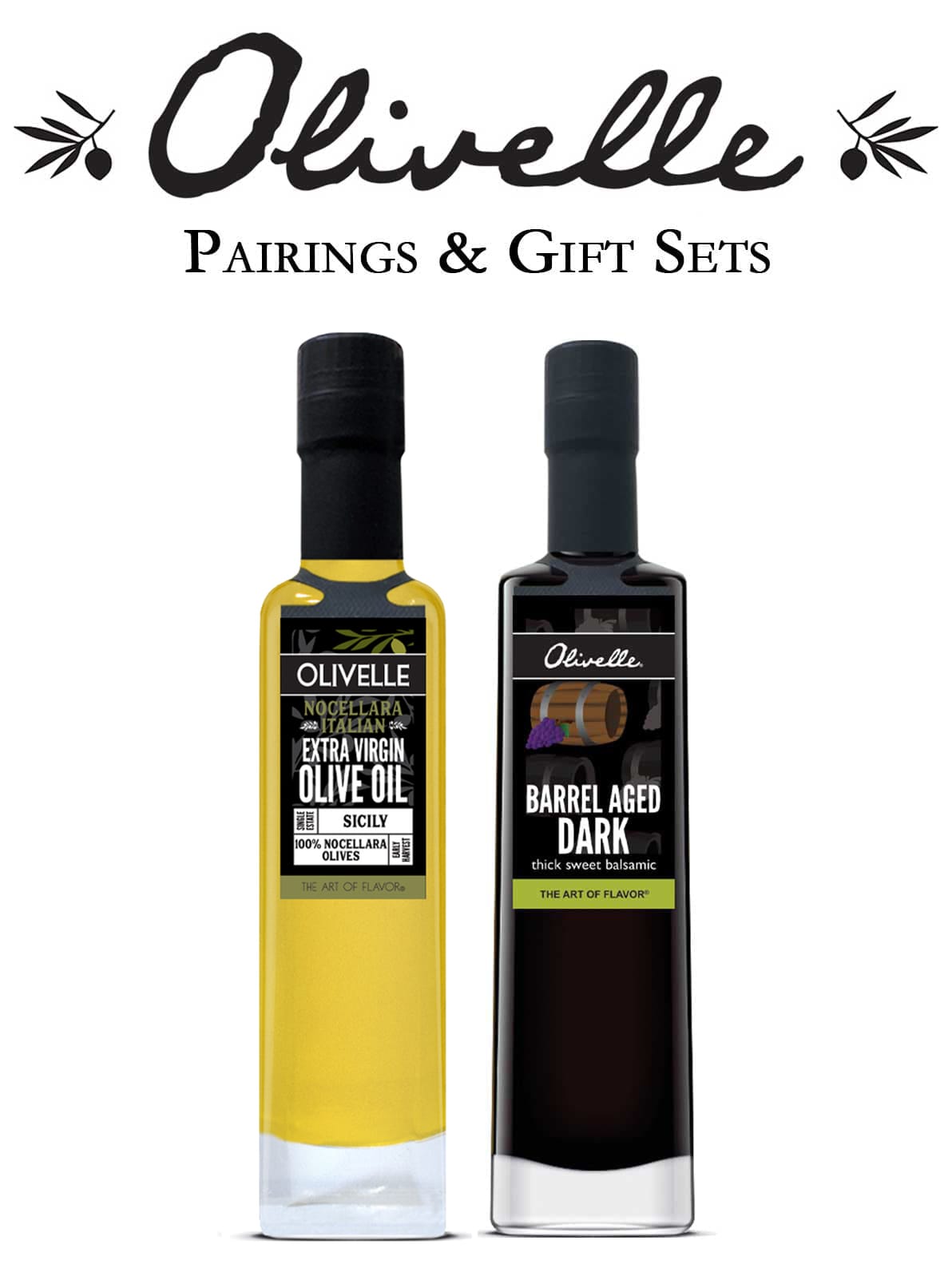 Food Olivelle Kalamata Greek Extra Virgin Olive Oil & Barrel Aged Balsamic Vinegar - Pairing 1