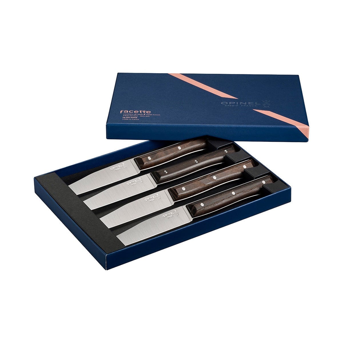 Cutlery Opinel Facette Steak Knives - Set of 4- Dark Ash