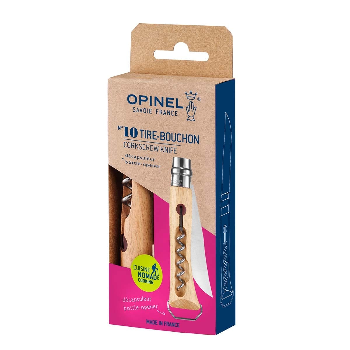 Cutlery Opinel  No. 10 Corkscrew with Bottle Opener Knife
