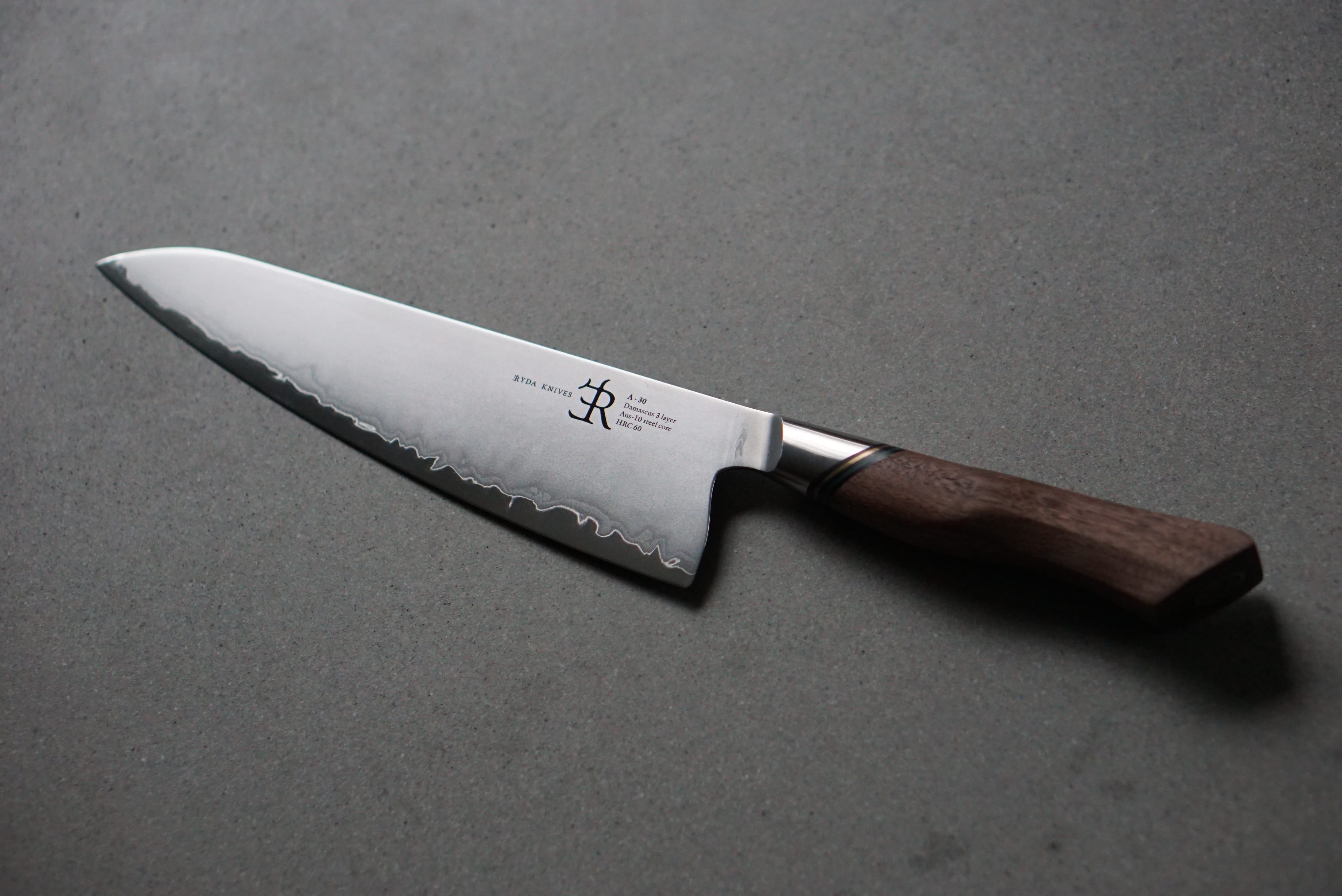 Cutlery Ryda Knives A30 Damascus Steel Chef Knife