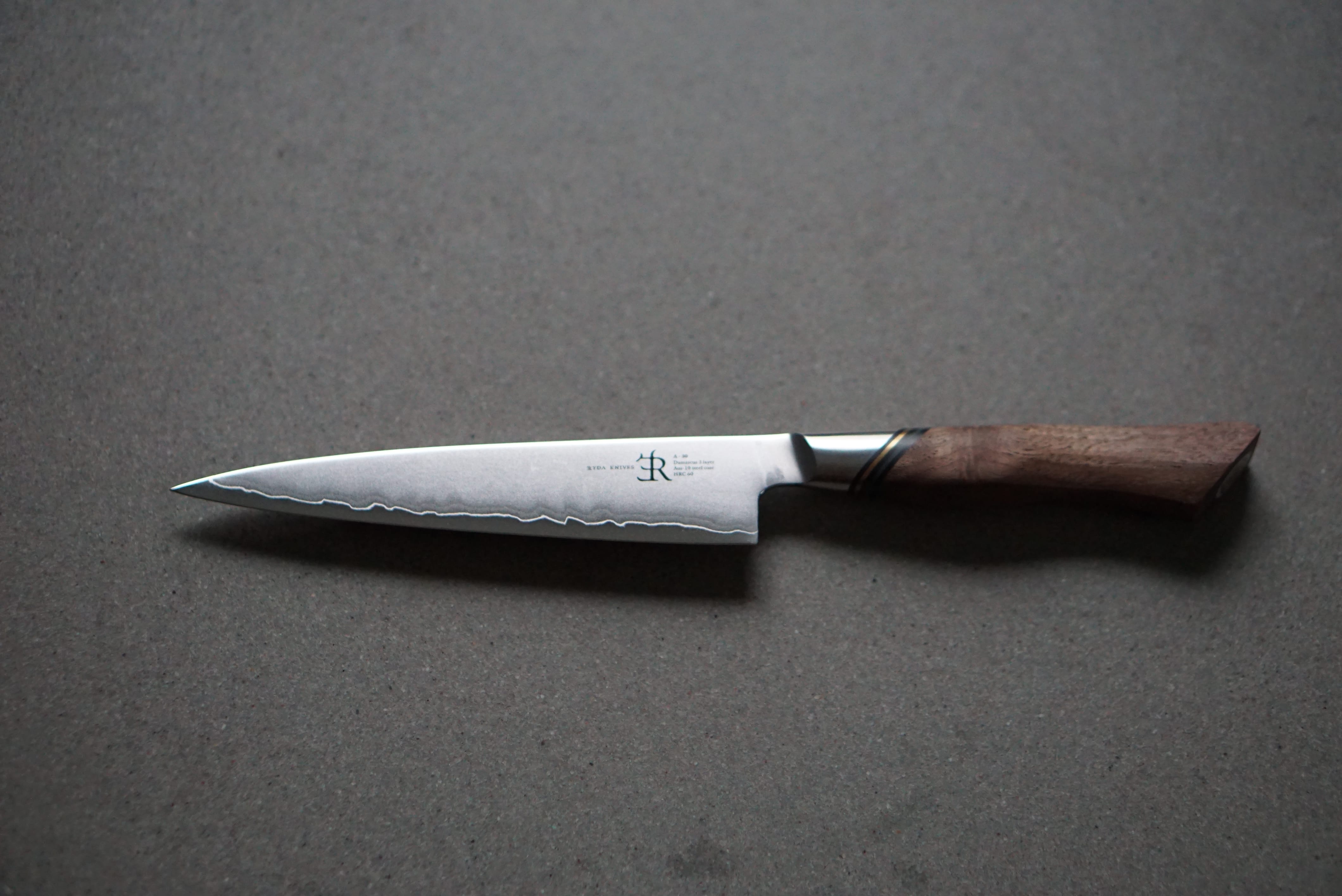 Cutlery Ryda Knives A30 Damascus Steel Utility Knife