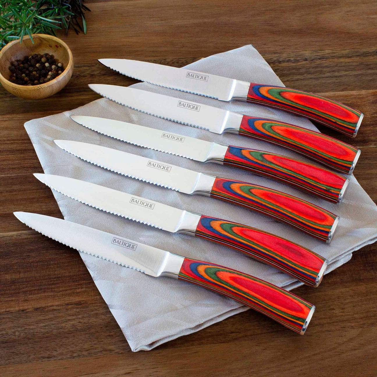 Cutlery Totally Bamboo Baltique Marrakesh Steak Knife Set, 6 Piece