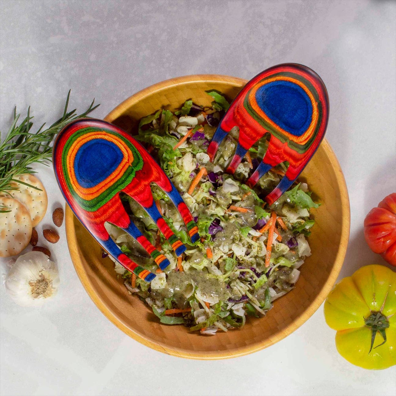 Table & Counter Accessories Totally Bamboo Marrakesh Salad Hands Serving Set
