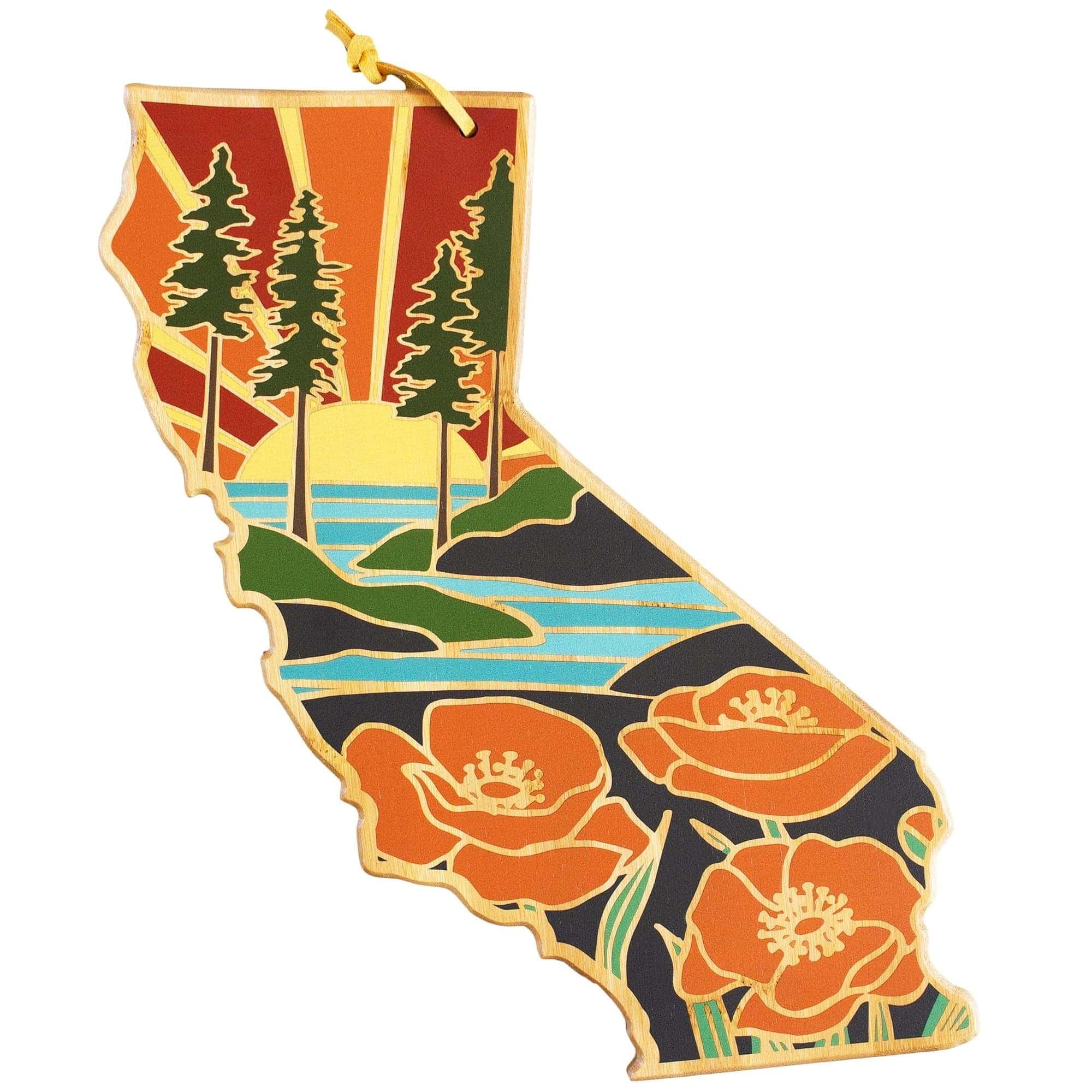 Cutting Boards Totally Bamboo - Summer Stokes Board, California