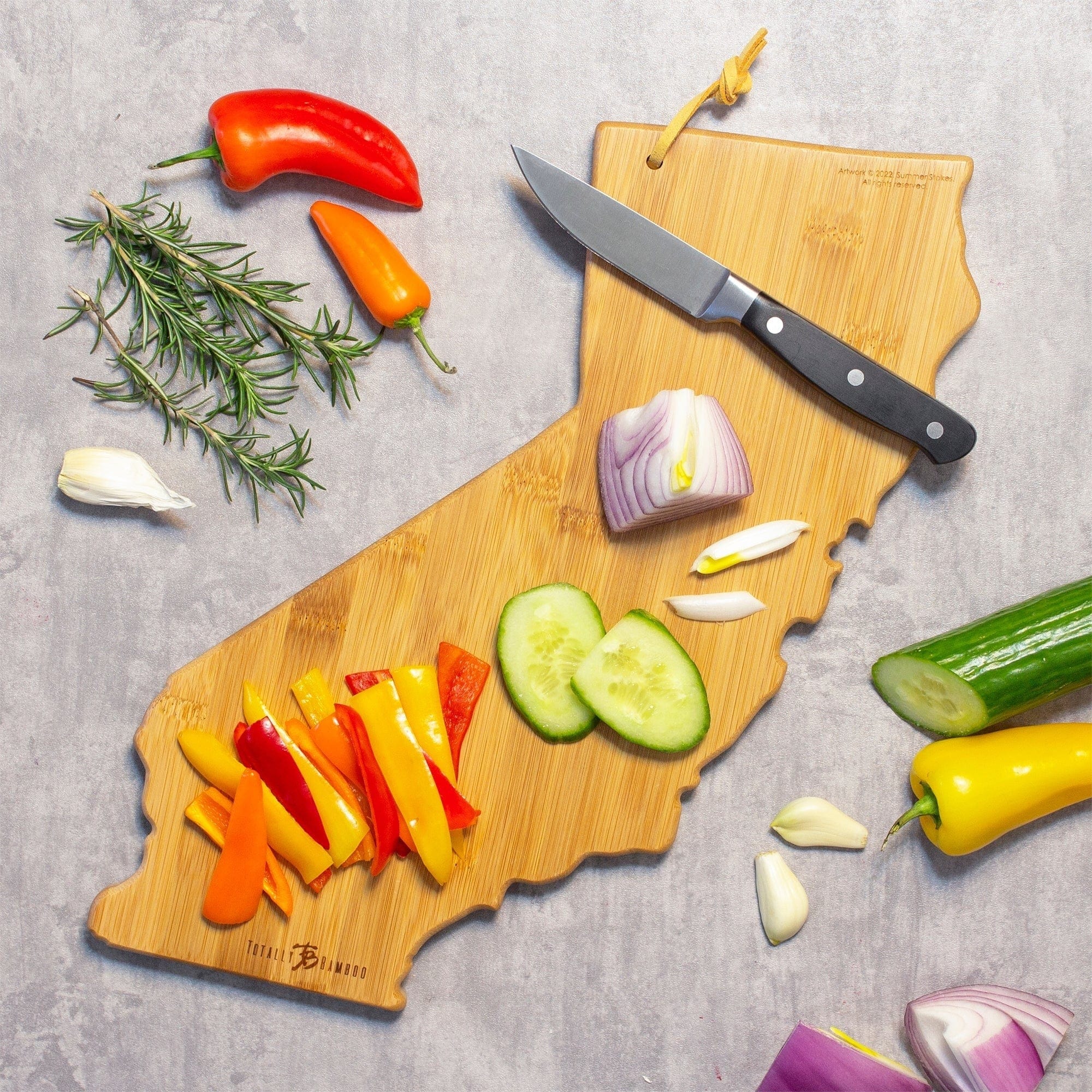 Cutting Boards Totally Bamboo - Summer Stokes Board, California