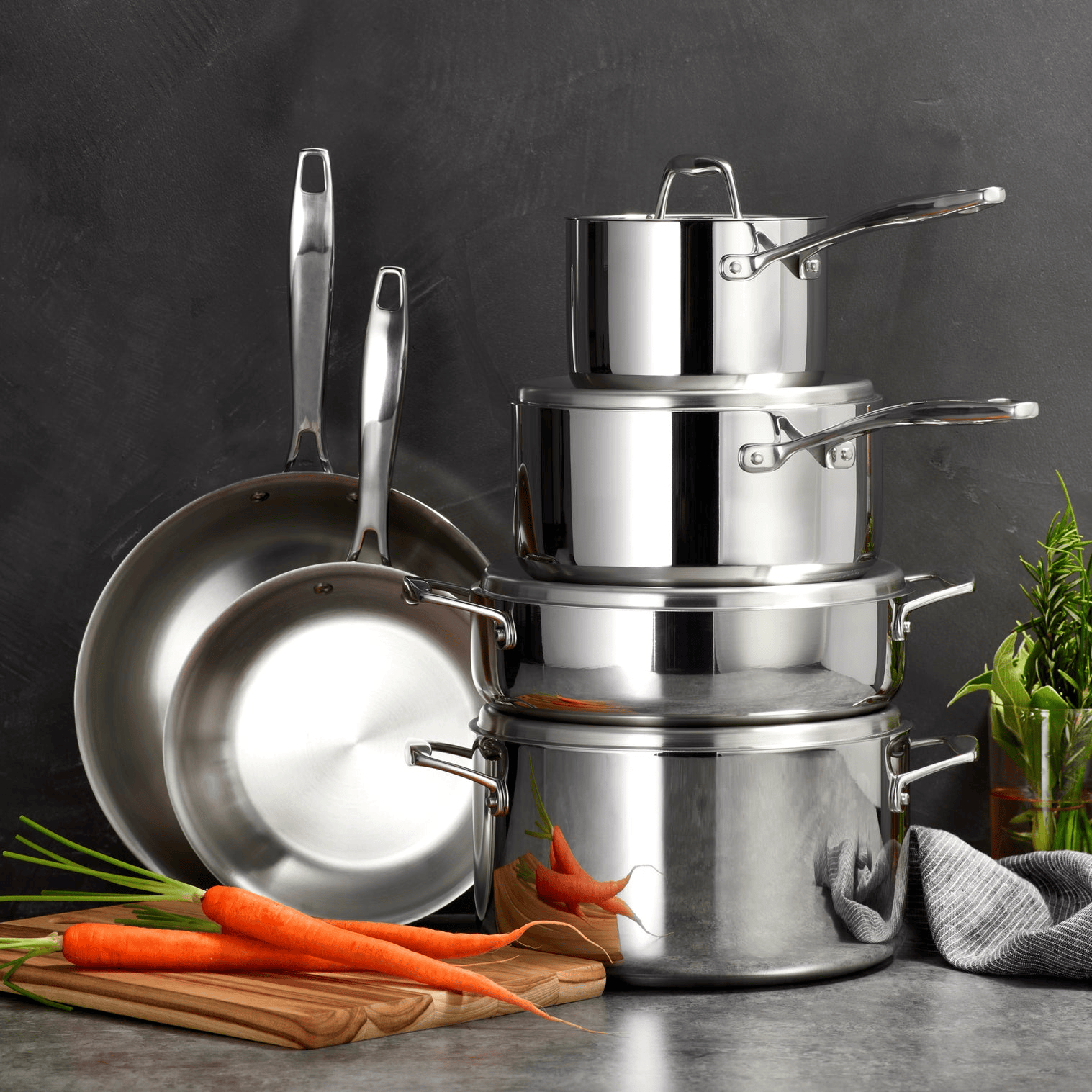 Cookware Tramontina Signature Tri-Ply Clad Stainless Steel Cookware Set - 12 Piece