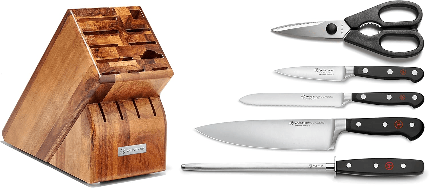 Cutlery Wusthof Classic 6pc Block Set, Acacia
