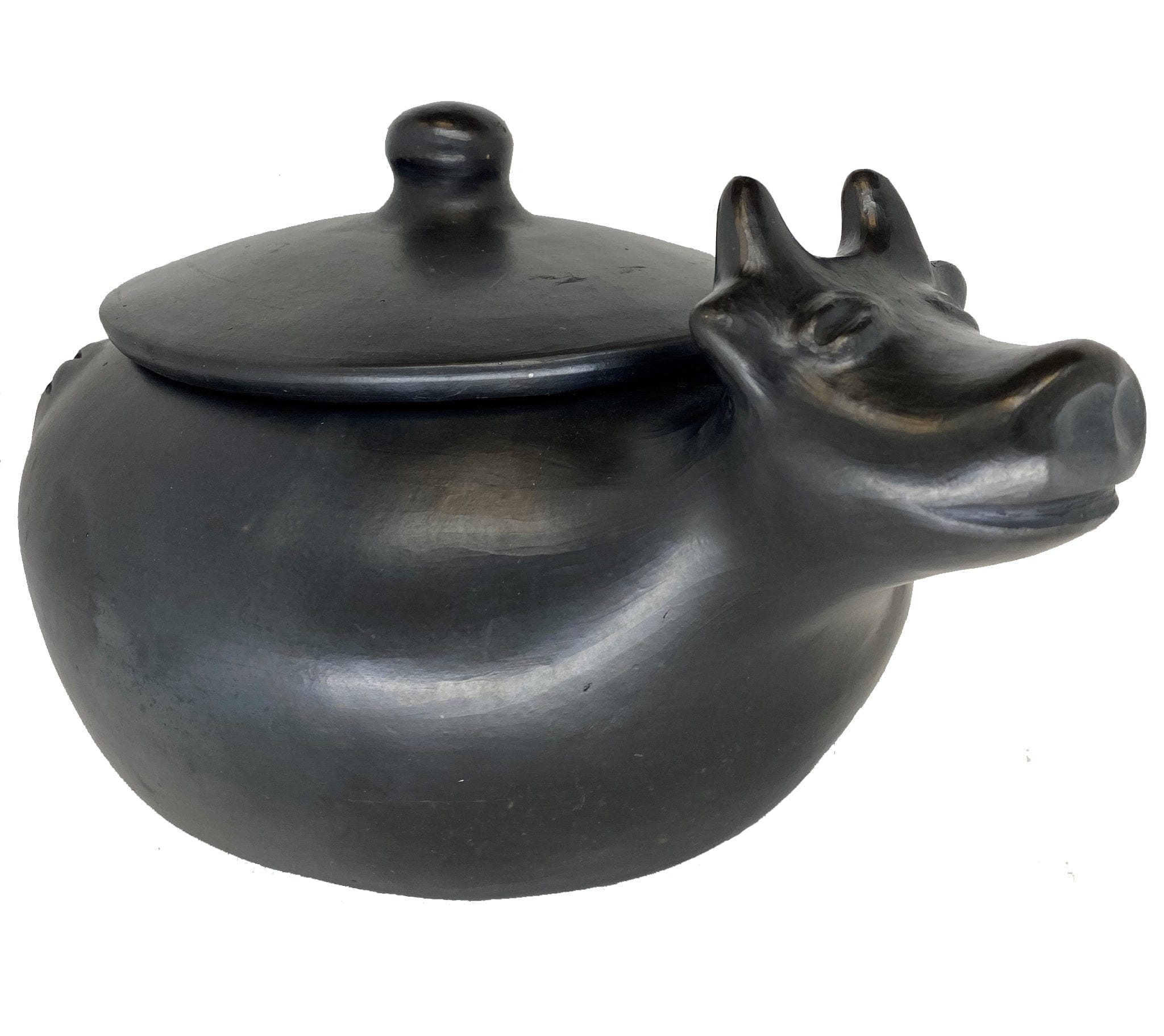 Chamba Cookware Authentic Chamba Cow Pot - Unique, All-Natural Black Clay Oven for Slow, Even Cooking Soups,  Stews, Stocks and More - Stovetop & Oven Safe - Handmade in Colombia