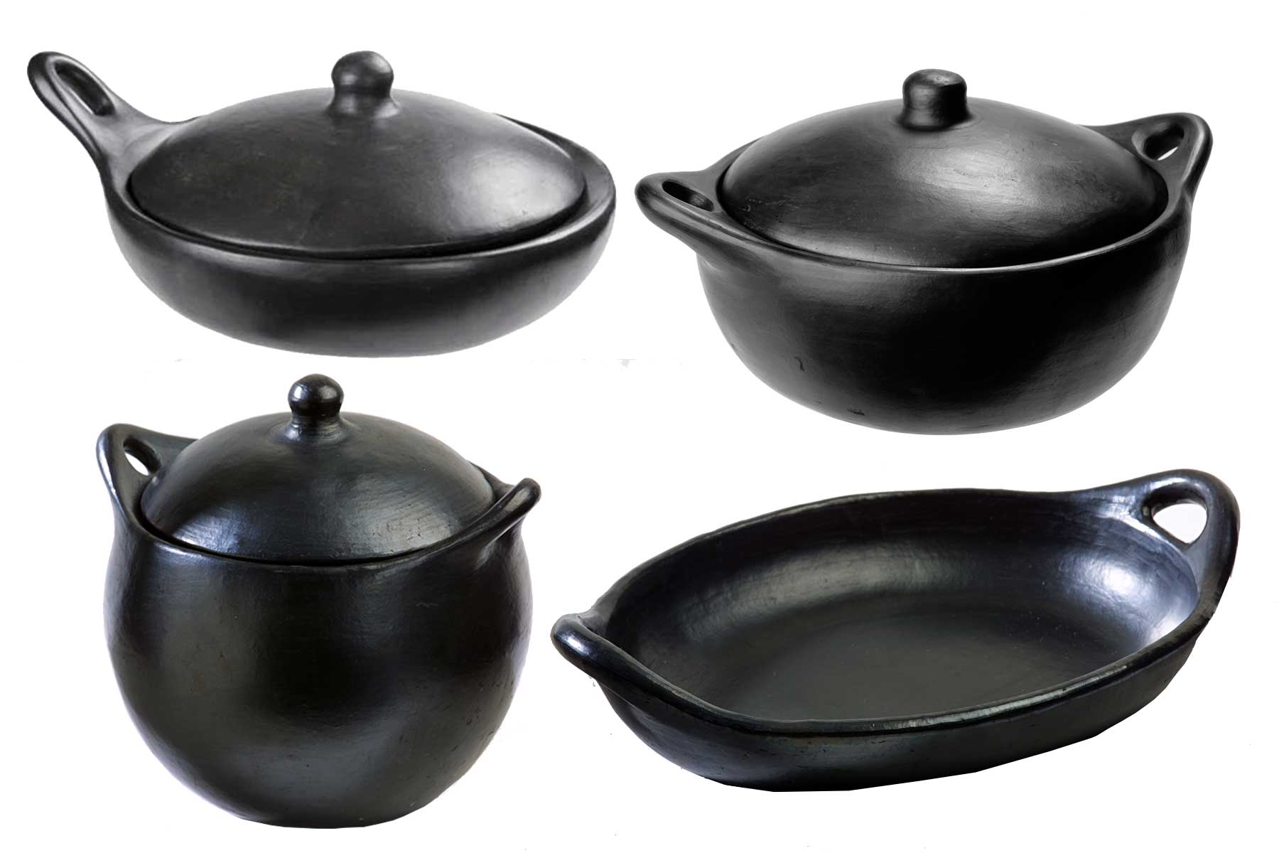 Chamba Cookware Authentic Chamba Chef's Collection 4-Piece Chamba Gift Set - Black Clay Essentials for Braising, Sauteing, Baking & More - Stovetop & Oven Safe – Handmade in Colombia