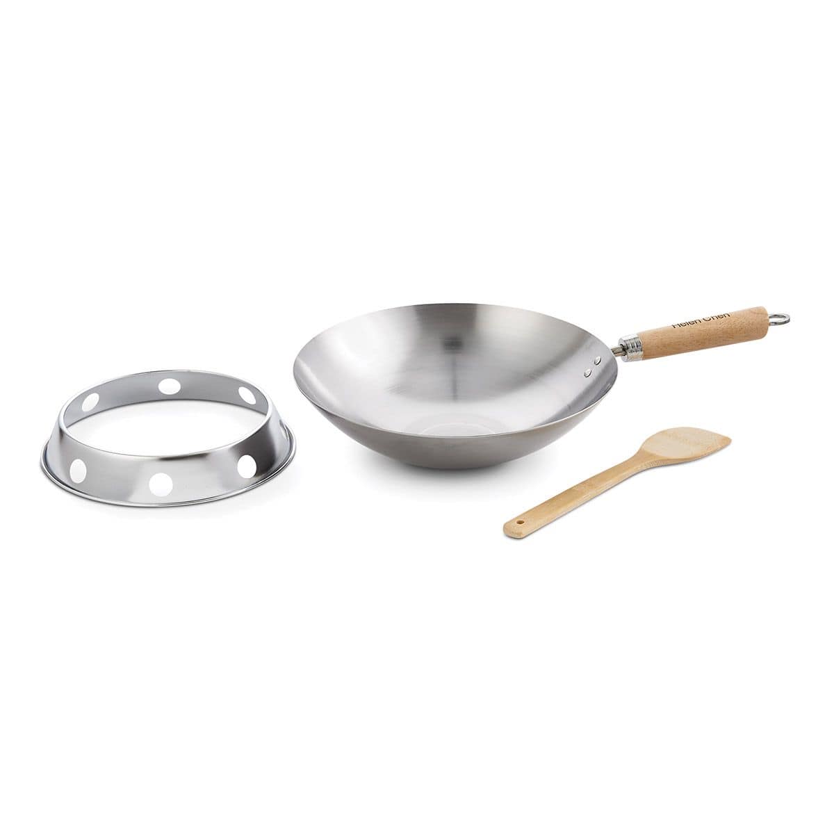 Cookware Helen's Asian Kitchen Round Bottom 12" Wok Set