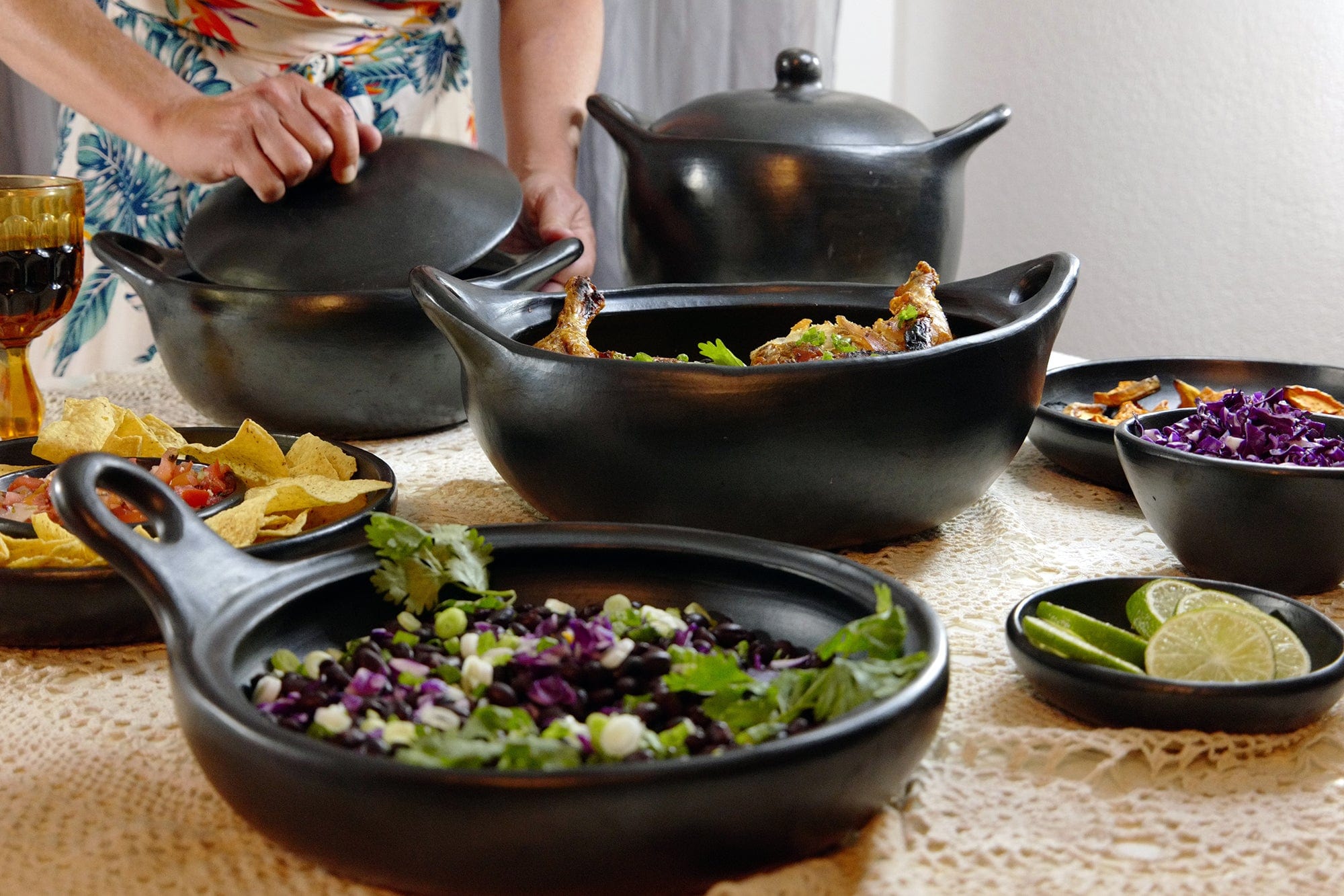 Chamba Cookware Authentic Chamba Traditional Collection 4-Piece Chamba Gift Set - Black Clay Essentials for Home Chefs - Stovetop & Oven Safe – Handmade in Colombia